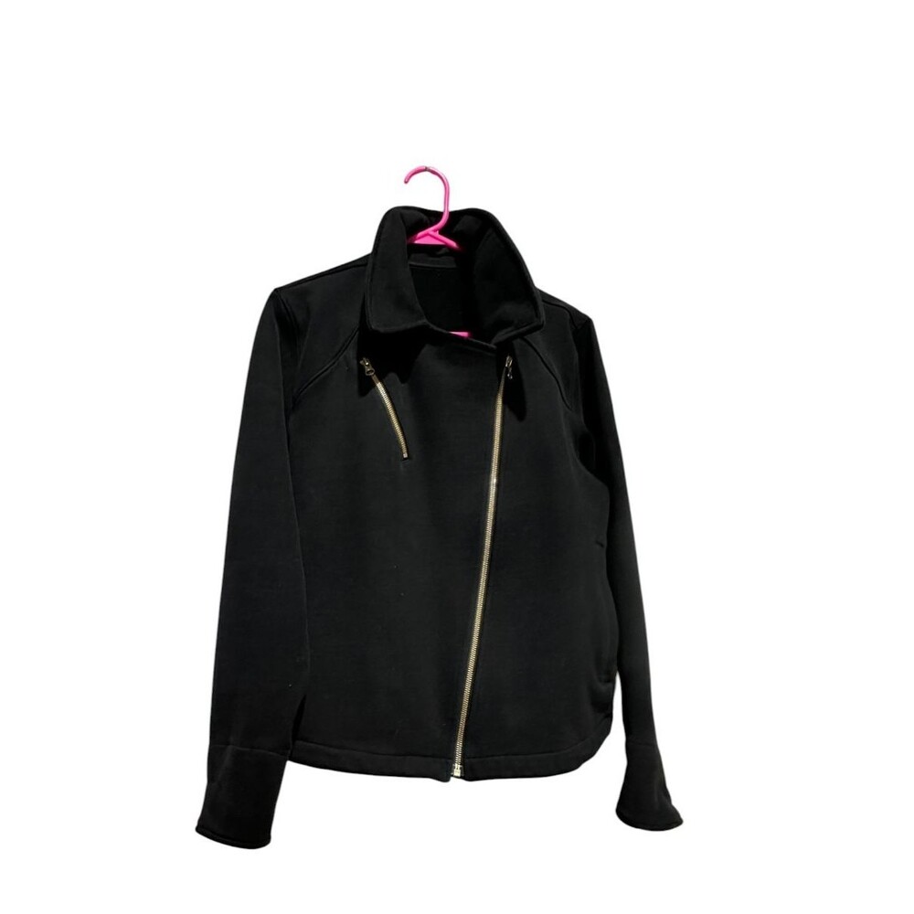 Lululemon Lab Shadow Moto Jacket Fleece Asymmetrical Zip Womens Medium Boho